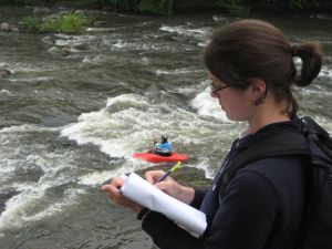 Maureen conducts angler survey at Brandywine Dam No. 1 (May 19, 2008)